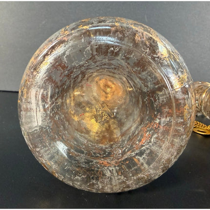 Vintage Hazel Atlas Glass Oil & Vinegar Cruet Gold Leaf 5"