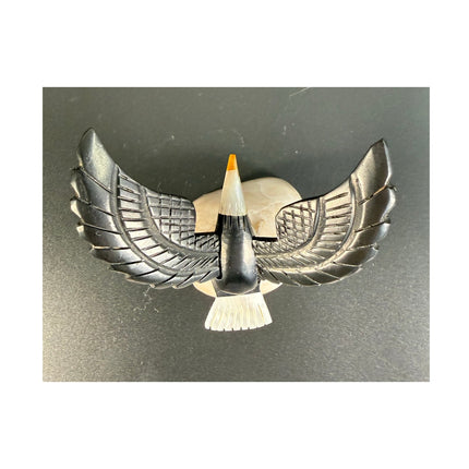 Anita Brown Peruvian Carved Eagle with White Marble Base