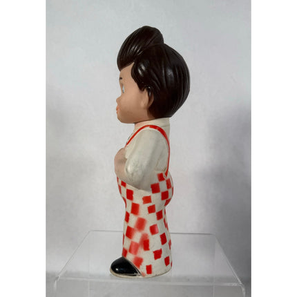 Vintage 1973 Bob’s Big Boy Vinyl Rubber Coin Bank 9" Figure Piggy Bank Doll