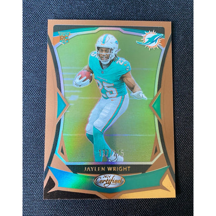 2024 Panini Certified Jaylen Wright RC #190 Bronze Mirror 177/275 Dolphins