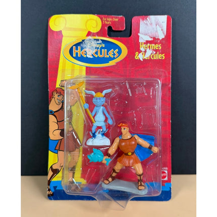 Vintage Disney Hercules Hermes & Hercules Poseable Figures on Card New