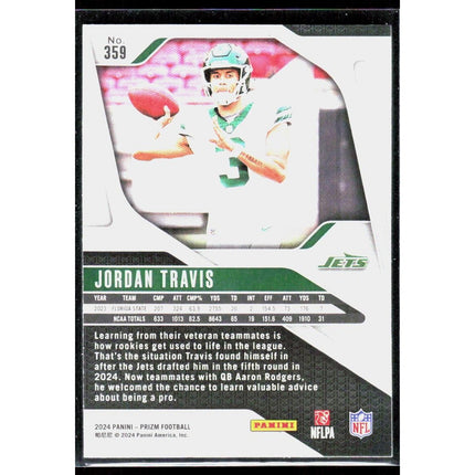 Jordan Travis 2024 Panini Prizm #359 RC New York Jets