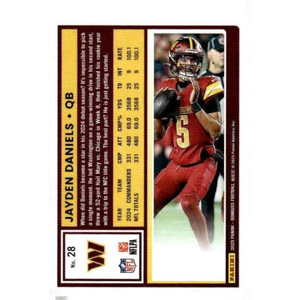 Jayden Daniels 2025 Donruss Press Proofs Blue #28 Washington Commanders