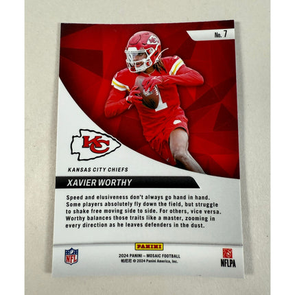 2024 Panini Mosaic Xavier Worthy RC #7 Elevate Rookie Insert Chiefs