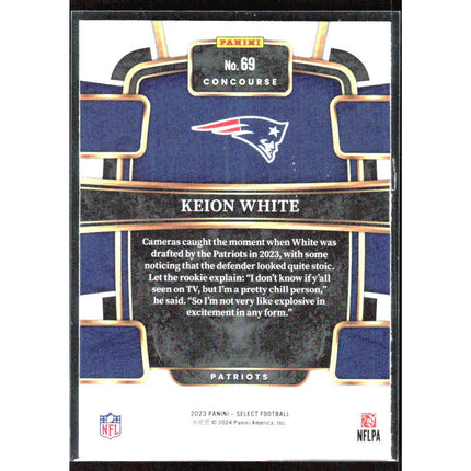 Keion White 2023 Panini Select #69 RC New England Patriots