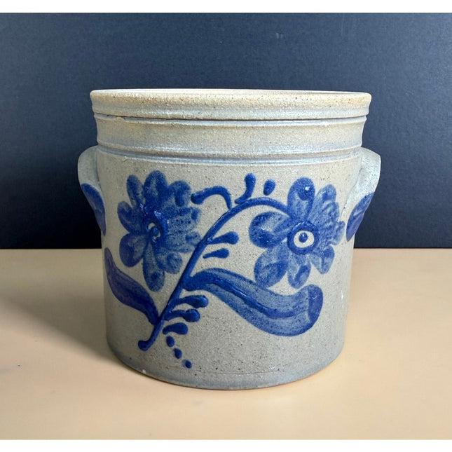 Salt Glaze Crock Whitman 1993 4" Stoneware Crock Pottery Collectible