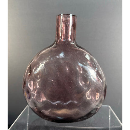 Clevenger Brothers 6" Purple Amethyst Flask Vintage Glass Bottle Collectible