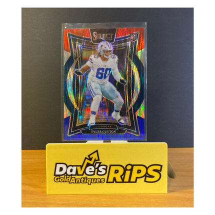 Tyler Guyton 2024 Panini Select #69 RC Dallas Cowboys Red Blue Prizm Shock