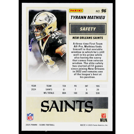 Tyrann Mathieu 2025 Score Showcase #96 SN New Orleans Saints