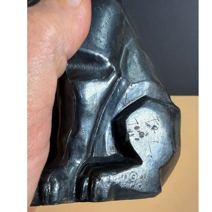 Art Deco Cat Bookend 1929 CMW Spelter Figural Vintage Bookend 6.5"
