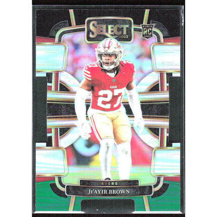 Ji'Ayir Brown 2023 Panini Select Red and Yellow Prizms Die Cuts #91 RC 49ers