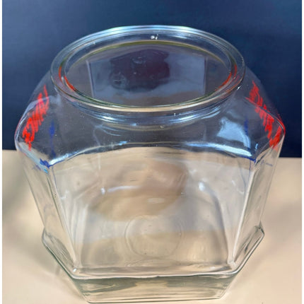 Lance Cracker Jar Glass Countertop Cookie Jar with Lid Vintage Advertising