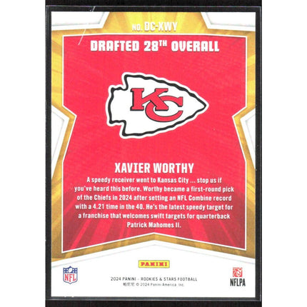 Xavier Worthy 2024 Panini Rookies & Stars Draft Class #DC-XWY Kansas City Chiefs