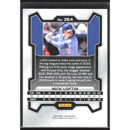 Nick Loftin 2024 Panini Prizm #264 Kansas City Royals
