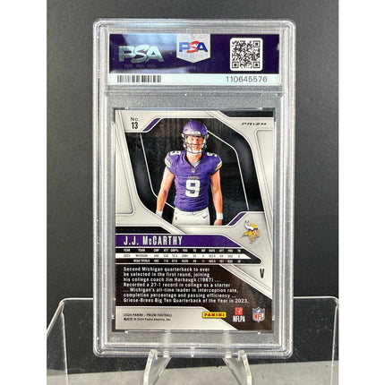2024 Panini Prizm J.J. McCarthy #13 Rookie Variation RC Vikings PSA 9 Mint