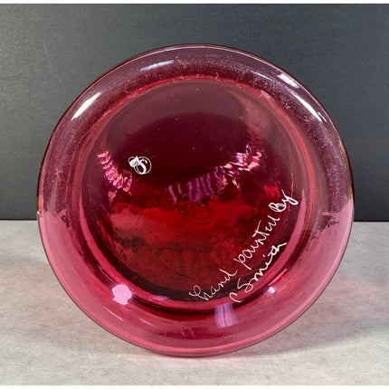 Fenton Cranberry Ruby 10" Vase – Signed C. Smith