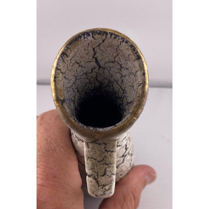 Jasba Mid-Century Modern White Crackle 6" Vase
