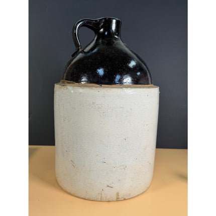 Blue Star No. 2 Salt Glaze Jug Crooksville Ohio 14" Vintage Stoneware Jug
