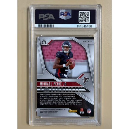 2024 Panini Prizm Silver Autograph RC Michael Penix Jr. #378 PSA 9
