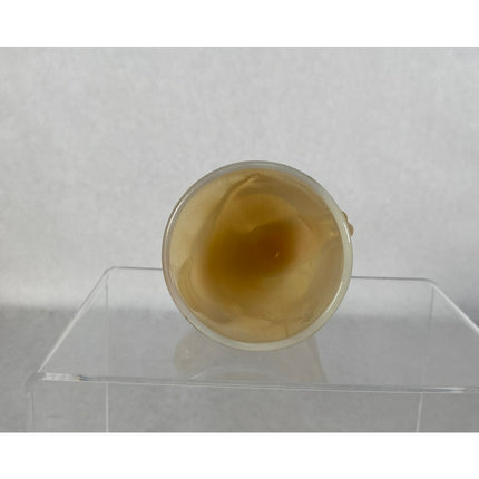 Vintage McKee Caramel Uranium Glass “Bottoms Up” Shot Glass #77725