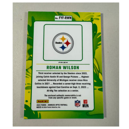 2024 Donruss Optic Roman Wilson RC Prizm Patch #FYF-RWN First Year Fresh