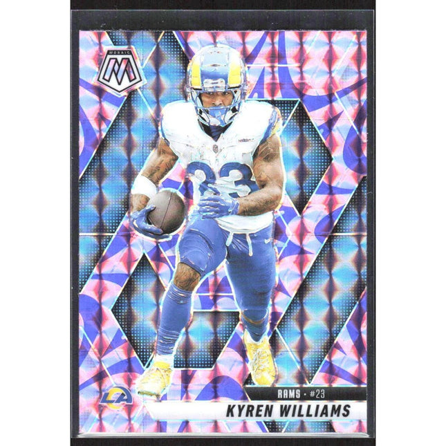 Kyren Williams 2025 Panini Mosaic Mosaic Reactive Purple #136 Los Angeles Rams