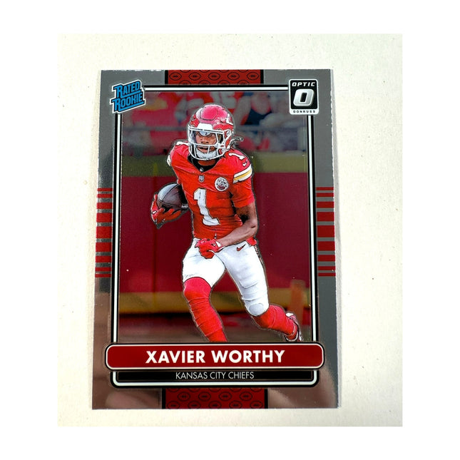 2024 Donruss Optic Retro Series RC Xavier Worthy #8 Chiefs Rated Rookie