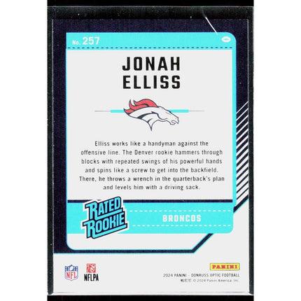 Jonah Elliss 2024 Donruss Optic #257 RC Broncos