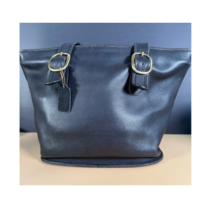 Coach Madison Satchel Bowling Bag Black Leather Handbag 022-1107
