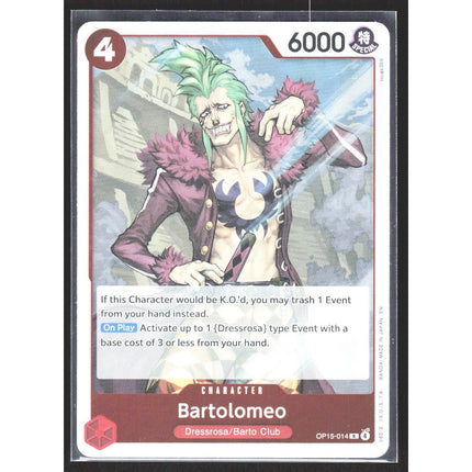 Bartolomeo Adventure on Kami's Island #OP15-014 Rare