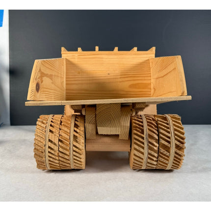 Handmade Wooden Working Dump Truck 18" Kaye Munshower Kaye’s Toy Shop