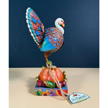 Jim Shore Tom a Plenty Turkey on Pumpkin Figurine 4007979 with Box