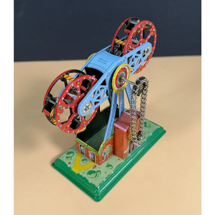 Wind-Up Tin Litho Double Ferris Wheel Carnival Ride China MS434 OB Working