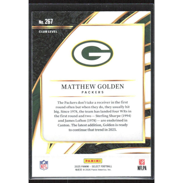Matthew Golden 2025 Panini Select #267 Green Bay Packers
