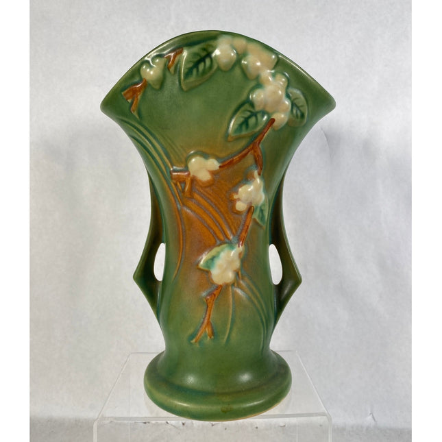 Roseville Pottery Snowberry Vase IV-9 Double Handled – Vintage Art Pottery