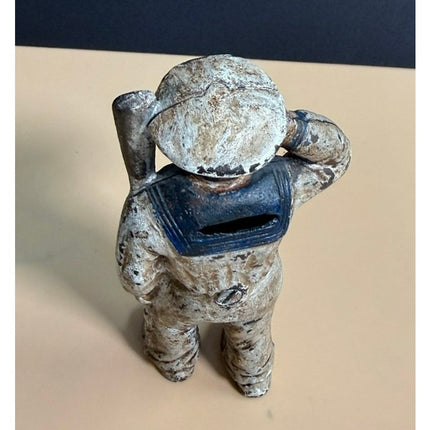 Hubley Sailor Still Bank 6" Vintage Cast Iron Coin Bank Original Paint