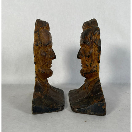 Abraham Lincoln Cast Iron Gold Bookends – 6" — 1930s Creation Co.