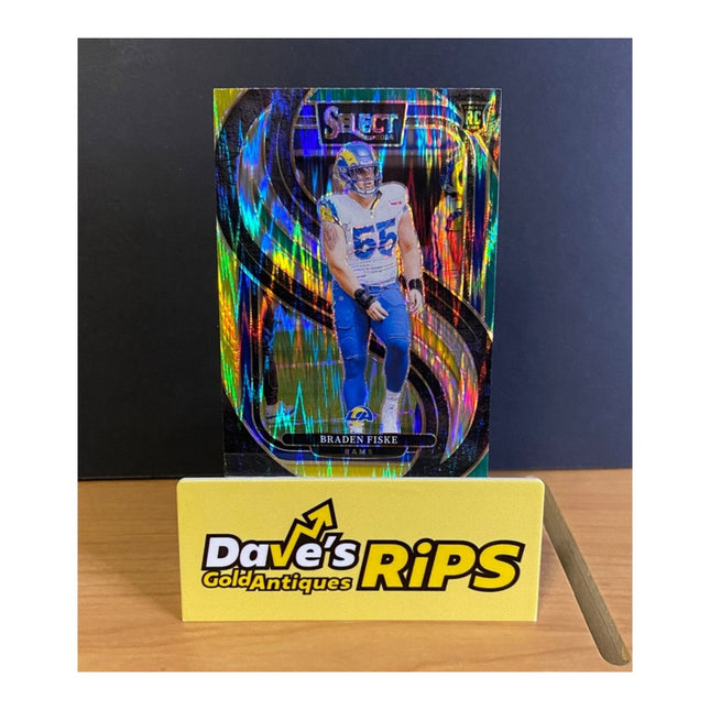 2024 Panini Select Braden Fiske RC #171 Rams Premier Level Shock Rookie
