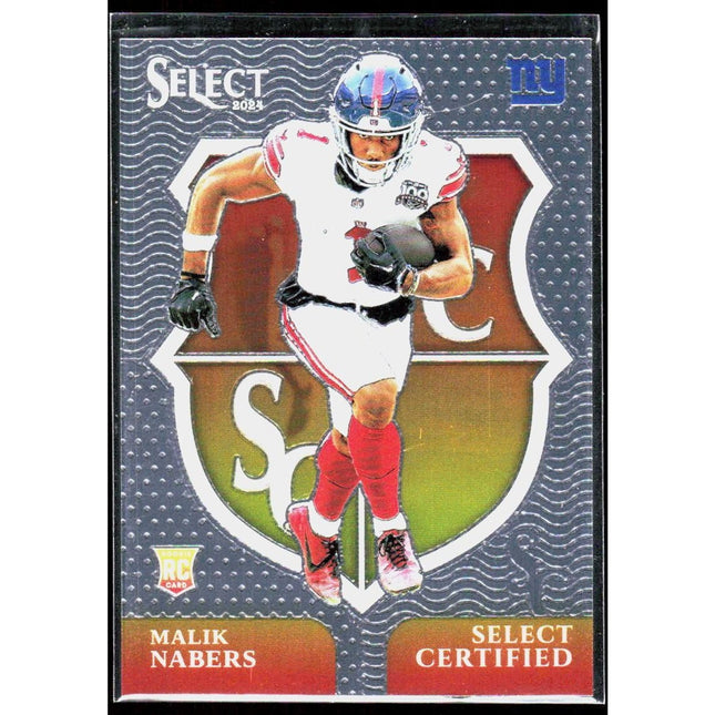 Malik Nabers 2024 Panini Select Select Certified Rookies #6 New York Giants
