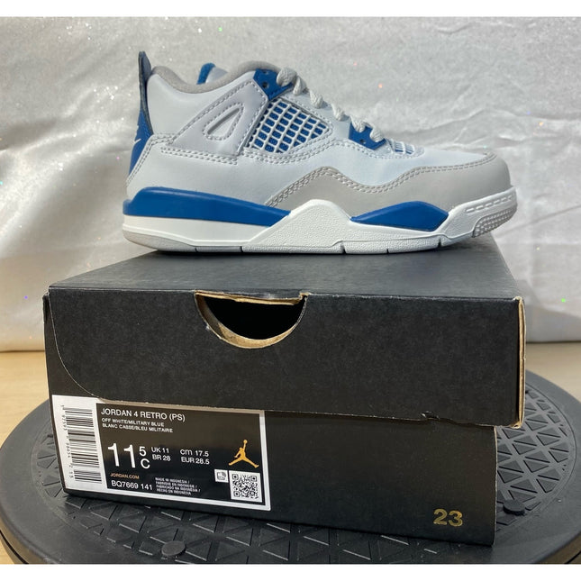 2024 Nike Jordan 4 Retro “Military Blue” BQ7669 141 PS Kids US C11.5 NIB