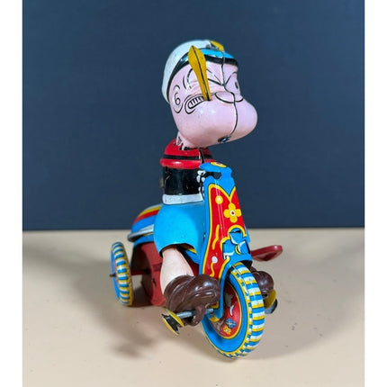 Marx Popeye Wind-Up Tricycle Toy Working Missing Arms Vintage 4"