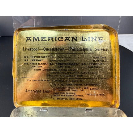 Vintage American Line Cigarette Tin Collectible Metal Box