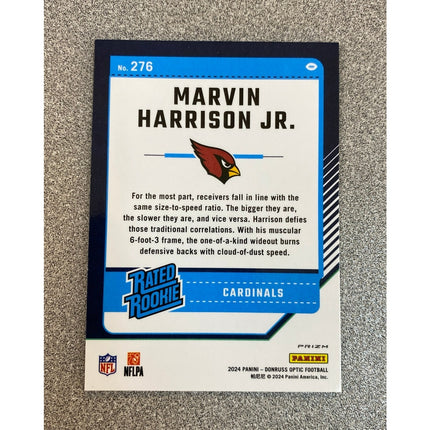 2024 Donruss Optic Marvin Harrison Jr RC #276 Green Hyper Prizm Rated Rookie