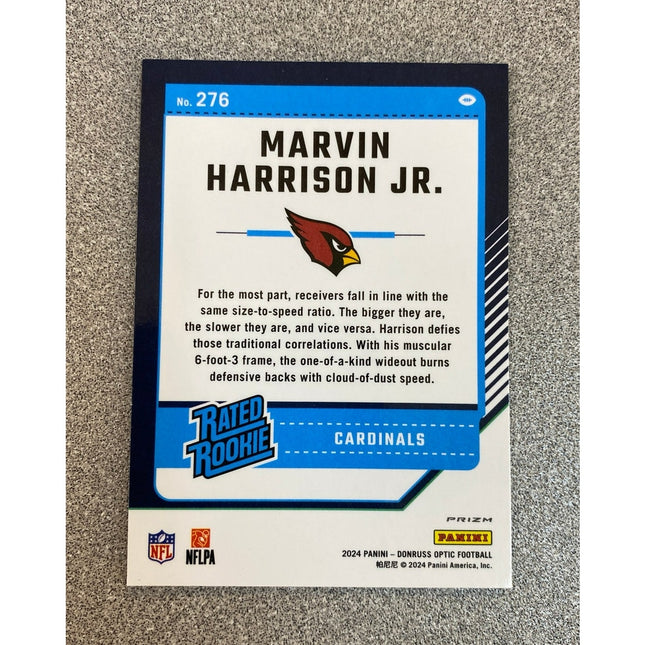 2024 Donruss Optic Marvin Harrison Jr RC #276 Green Hyper Prizm Rated Rookie