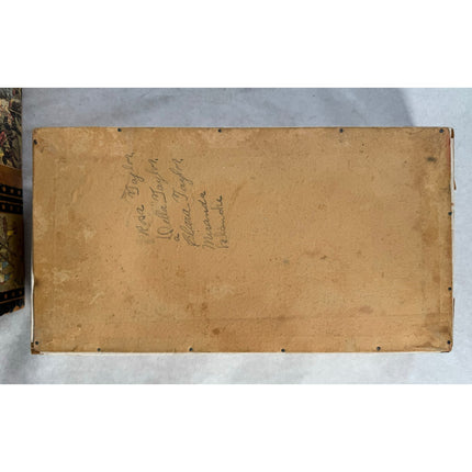 Child’s Humpback Trunk w/ Victorian Scenes – Early 1900s Antique Chest