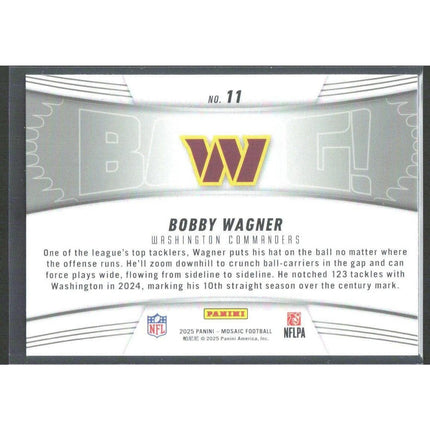 Bobby Wagner 2025 Panini Mosaic Bang! Mosaic #11 Washington Commanders