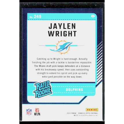Jaylen Wright #249 RC 2024 Donruss Optic Miami Dolphins