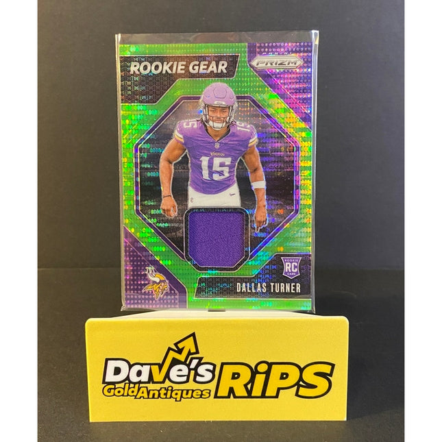 Dallas Turner 24 Prizm RG- DTR Vikings Memorabilia