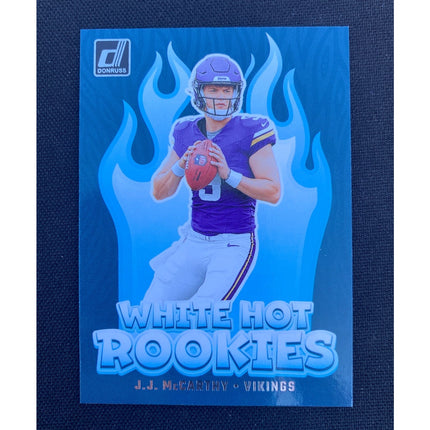 2024 J.J. McCarthy Donruss White Hot Rookies RC Vikings Card