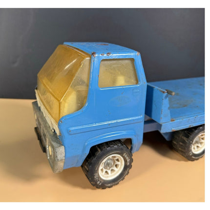 Tonka Tow Hoist Ramp Blue Truck 17.75" Vintage Pressed Steel Toy Truck